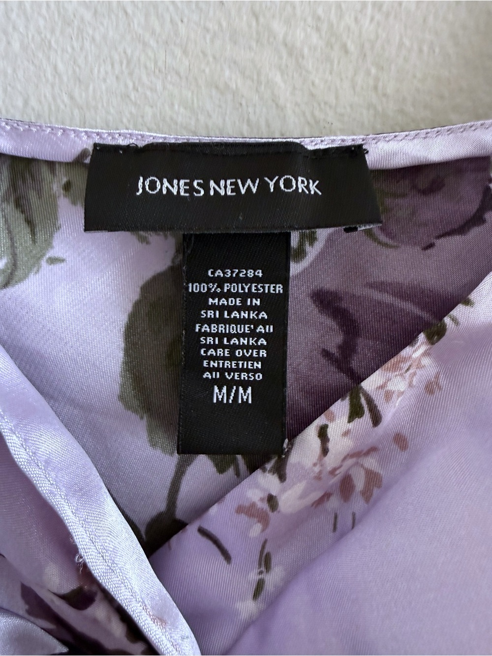 Jones New York Purple Floral Satin Slip Dress - Picture 4 of 4